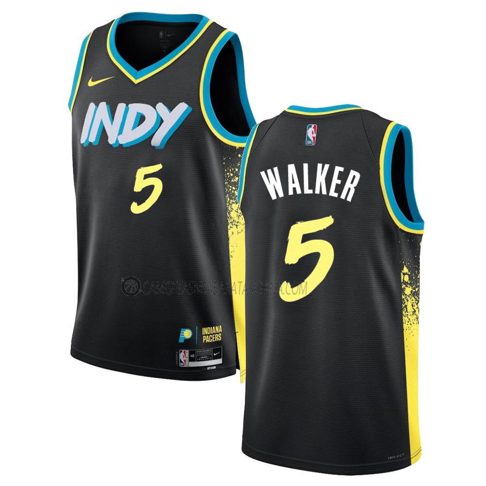 camiseta jarace walker indiana pacers de 5 hombre city edition 2023-24 negro