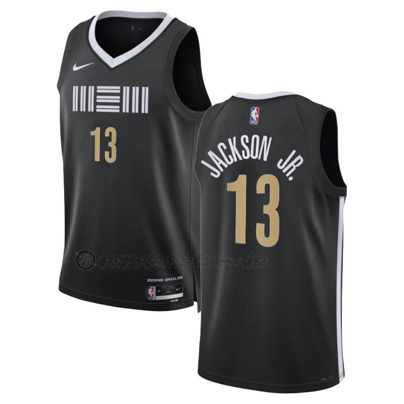 camiseta jaren jackson jr memphis grizzlies de 13 hombre city edition 2023-24 negro