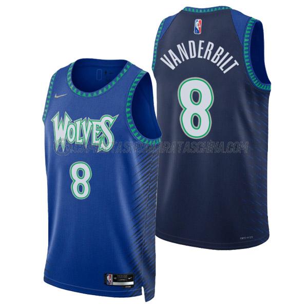 camiseta jarred vanderbilt minnesota timberwolves de 8 hombre city edition 2022 azul