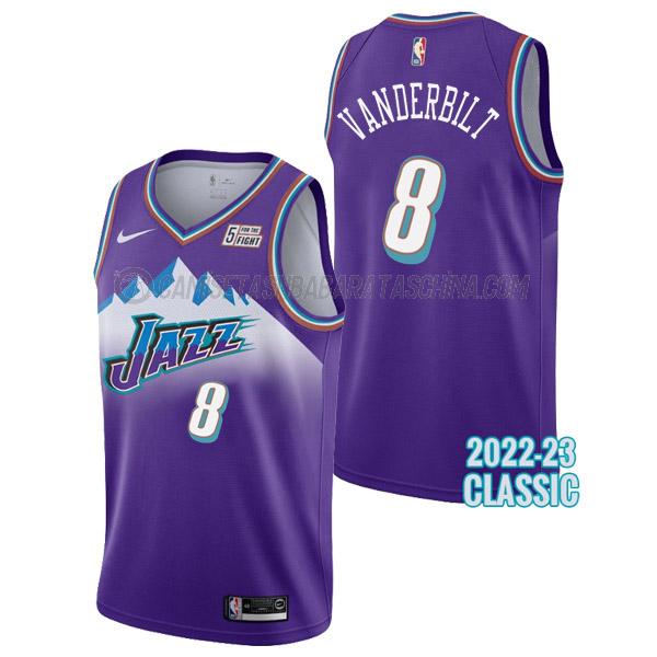 camiseta jarred vanderbilt utah jazz de 8 hombre classic edition 2023 púrpura