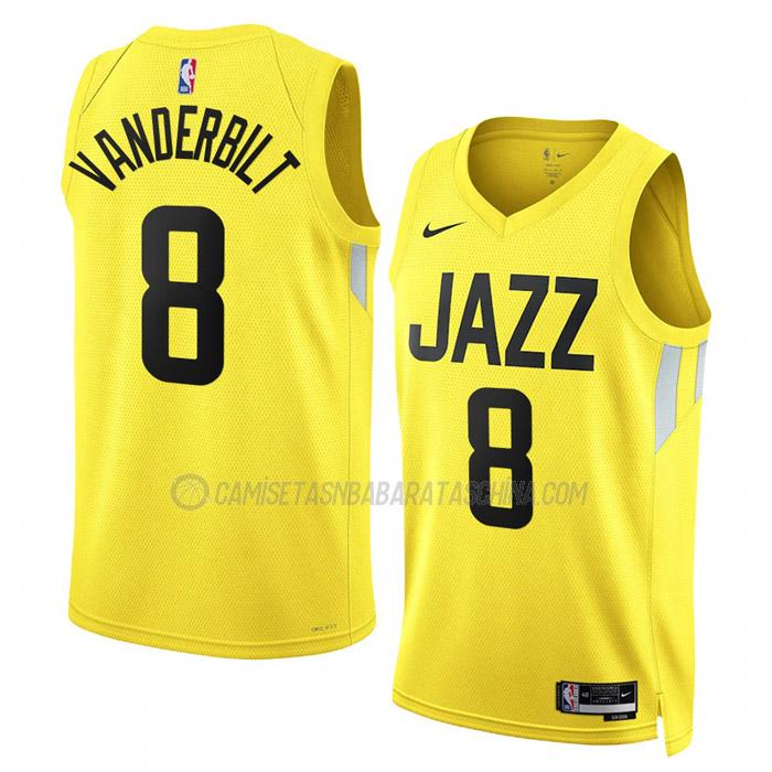 camiseta jarred vanderbilt utah jazz de 8 hombre icon edition 2023 amarillo