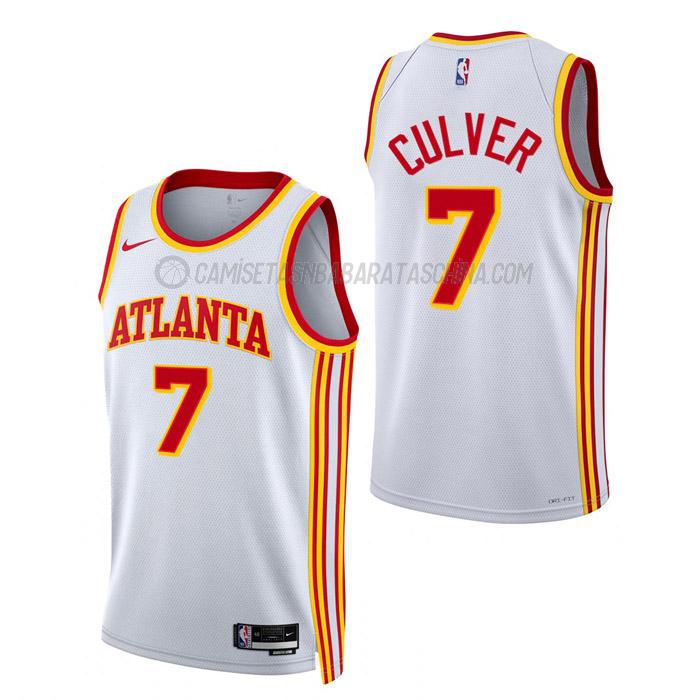 camiseta jarrett culver atlanta hawks de 7 hombre association edition 2023 blanco