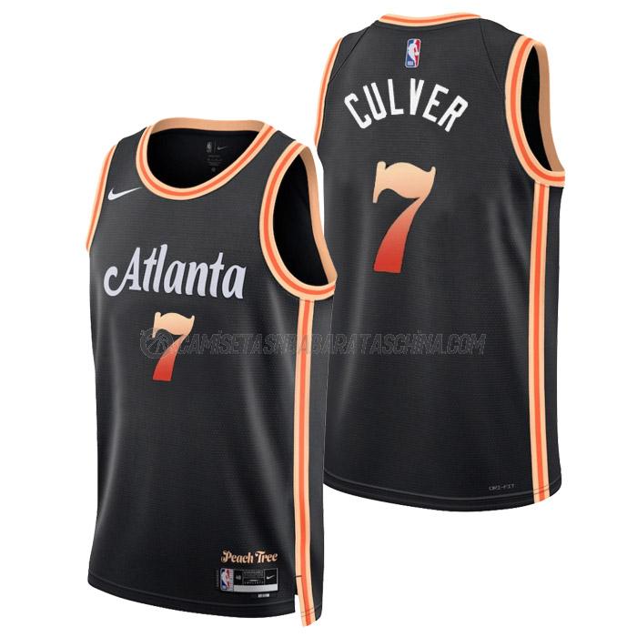 camiseta jarrett culver atlanta hawks de 7 hombre city edition 2023 negro