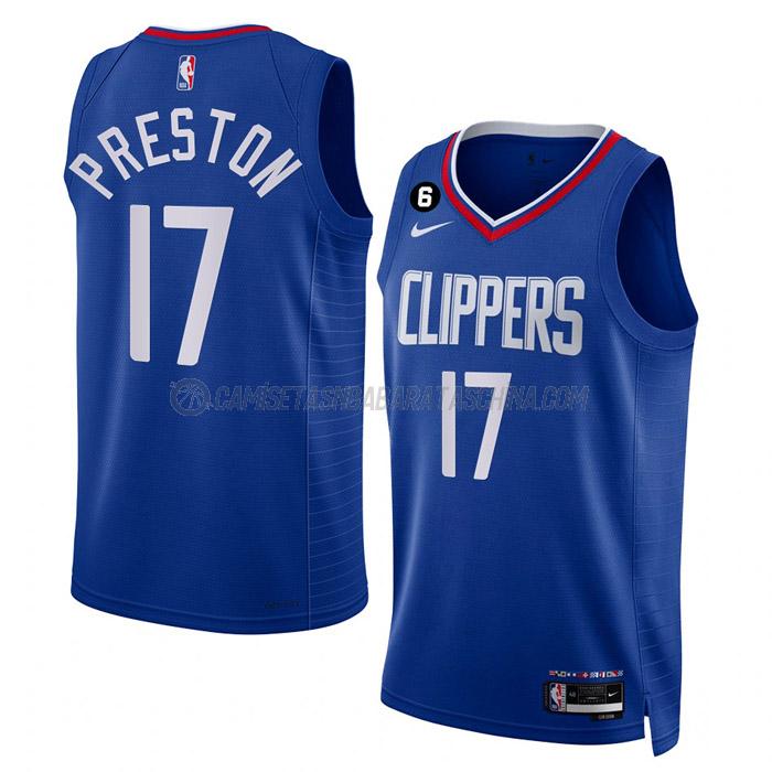 camiseta jason preston los angeles clippers de 17 hombre icon edition 2023 azul