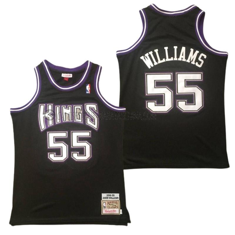 camiseta jason williams sacramento kings de 55 hombre retro negro