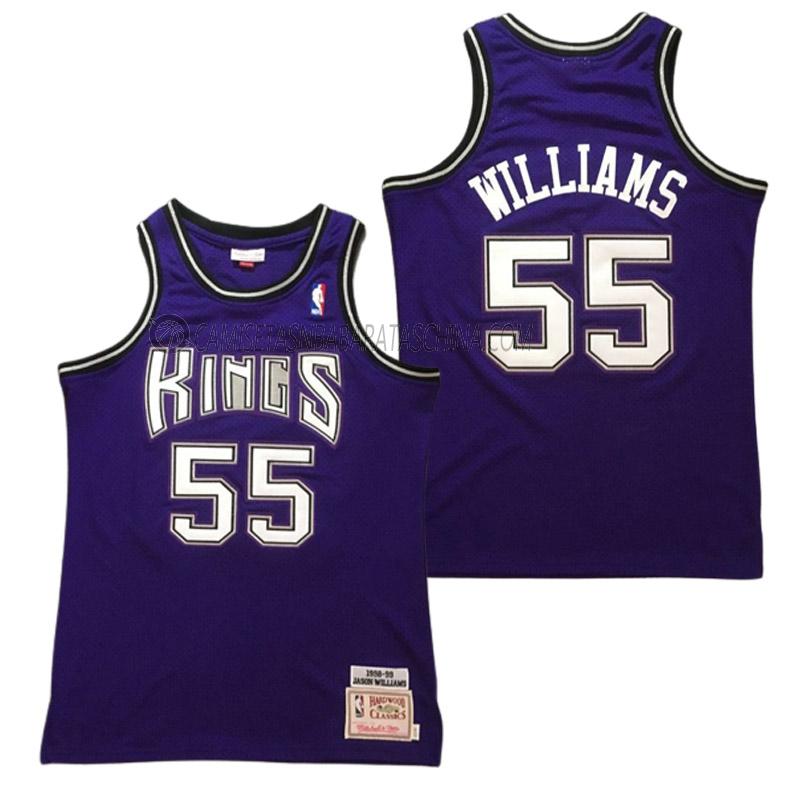 camiseta jason williams sacramento kings de 55 hombre retro púrpura