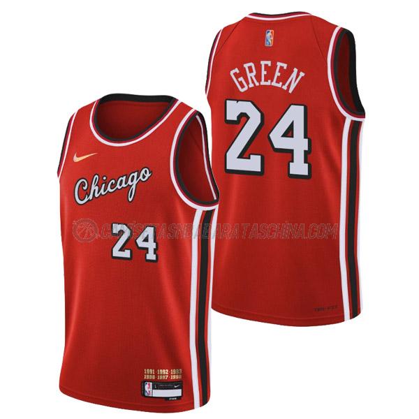 camiseta javonte green chicago bulls de 24 hombre city edition 2022 rojo