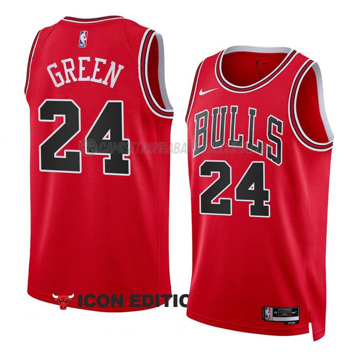 camiseta javonte green chicago bulls de 24 hombre icon edition 2023 rojo