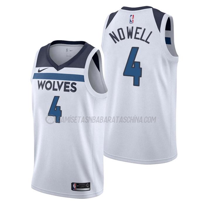 camiseta jaylen nowell minnesota timberwolves de 4 hombre association edition 2023 blanco