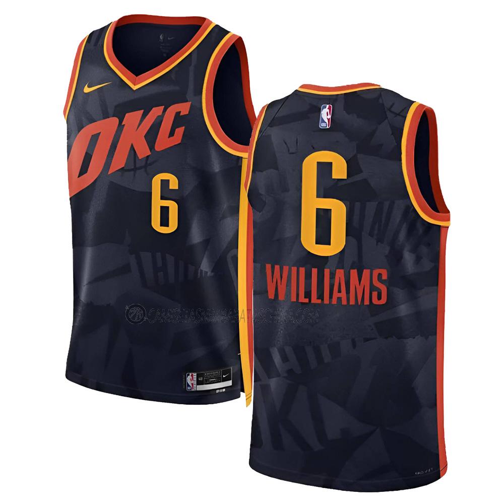 camiseta jaylin williams oklahoma city thunder de 6 hombre city edition 2023-24 negro