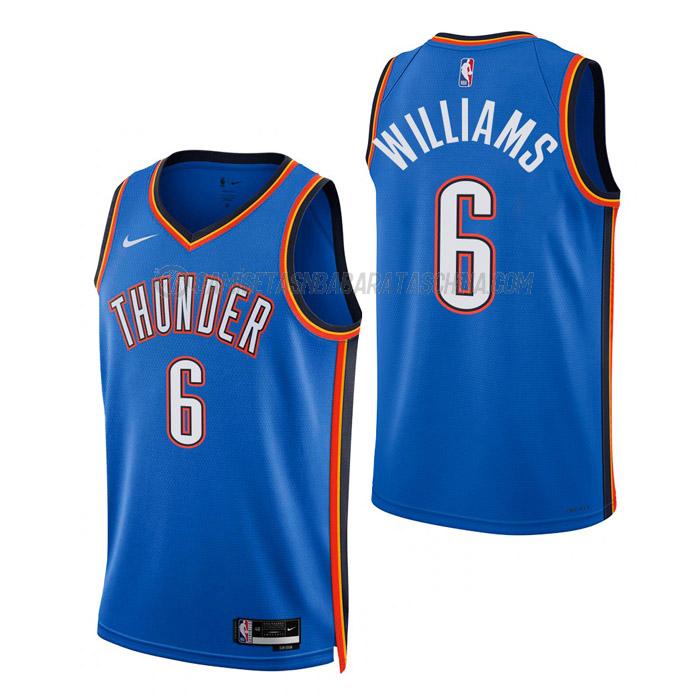 camiseta jaylin williams oklahoma city thunder de 6 hombre icon edition 2023 azul