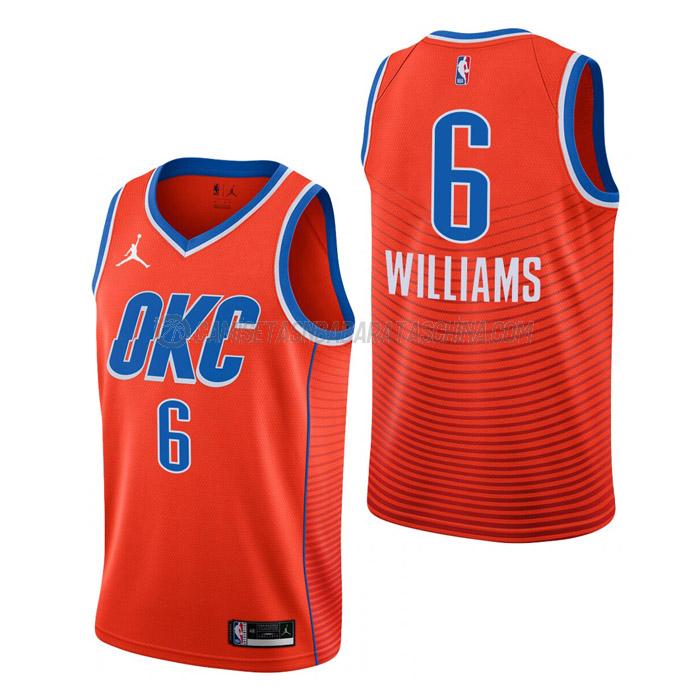 camiseta jaylin williams oklahoma city thunder de 6 hombre statement edition 2023 naranja