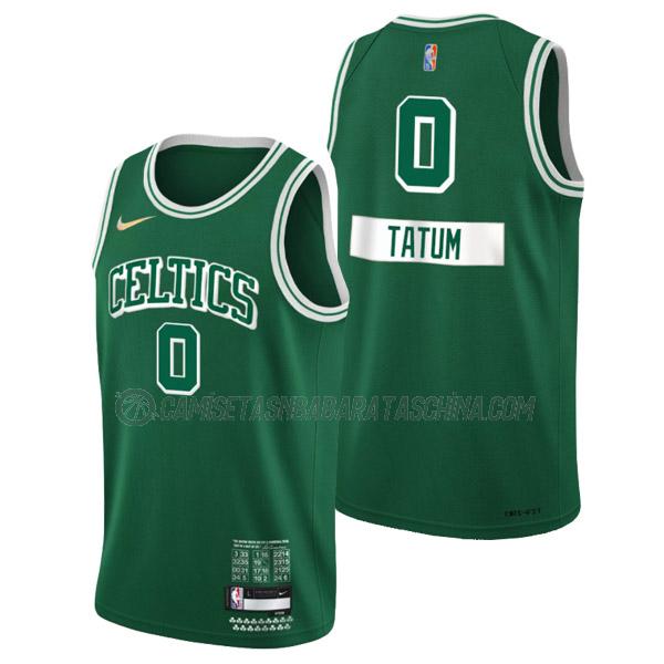 camiseta jayson tatum boston celtics de 0 hombre city edition 2022 verde