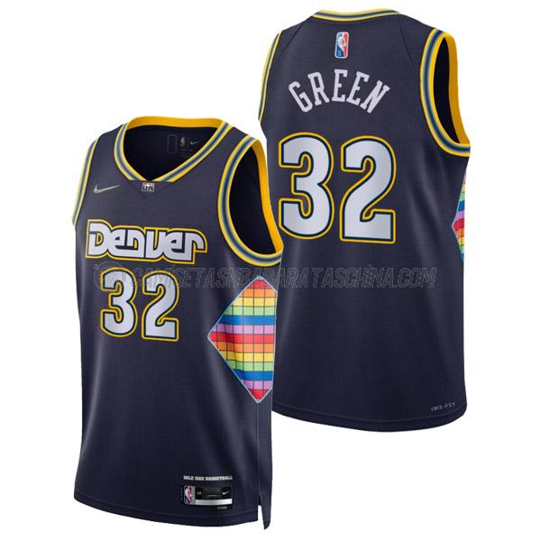 camiseta jeff green denver nuggets de 32 hombre city edition 2022 azul marino