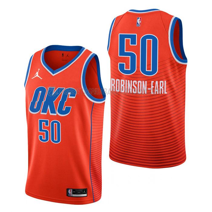 camiseta jeremiah robinson-earl oklahoma city thunder de 50 hombre statement edition 2023 naranja