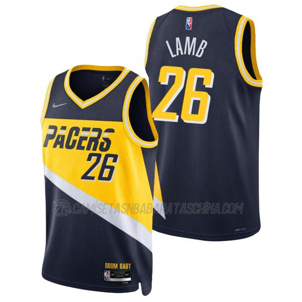 camiseta jeremy lamb indiana pacers de 26 hombre city edition 2022 azul marino