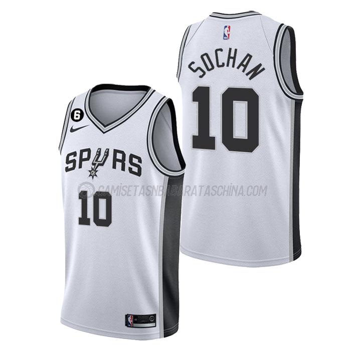 camiseta jeremy sochan san antonio spurs de 10 hombre association edition 2023 blanco