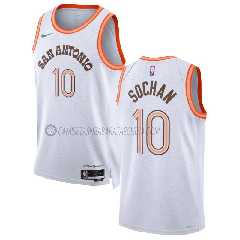 camiseta jeremy sochan san antonio spurs de 10 hombre city edition 2023-24 blanco