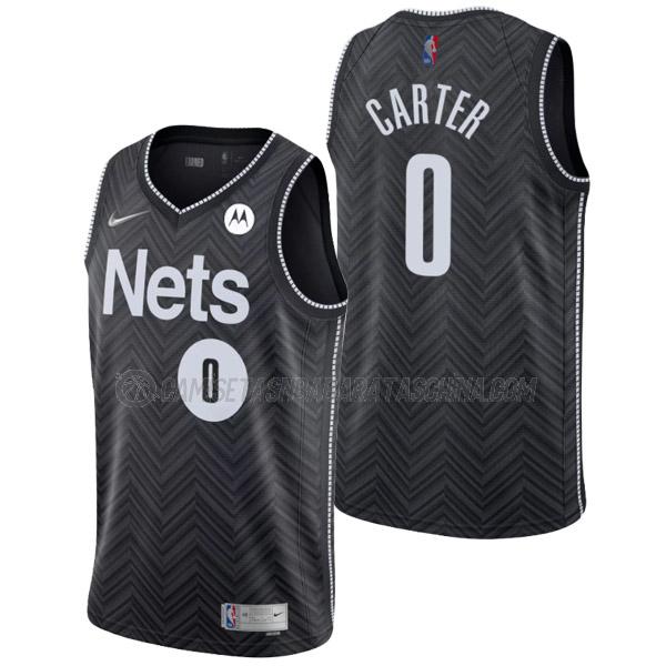 camiseta jevon carter brooklyn nets de 0 hombre earned edition 2022 negro