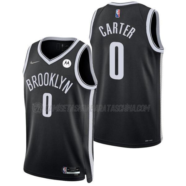 camiseta jevon carter brooklyn nets de 0 hombre icon edition 2022 negro