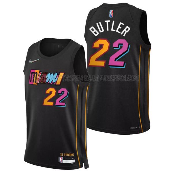 camiseta jimmy butler miami heat de 22 hombre city edition 2022 negro