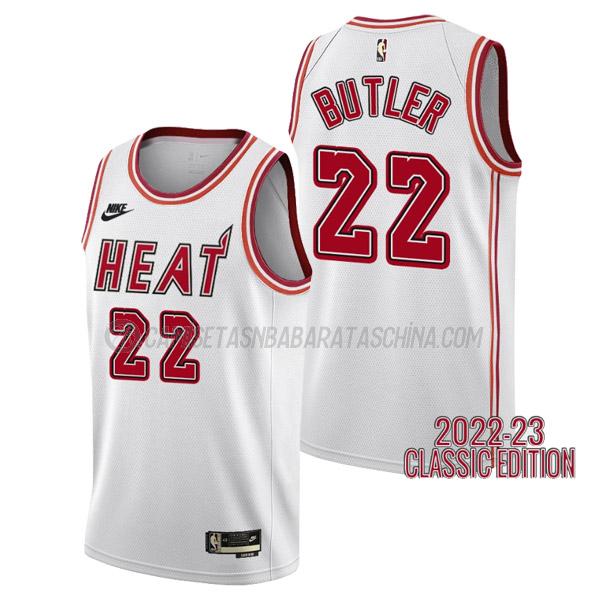 camiseta jimmy butler miami heat de 22 hombre classic edition 2023 blanco