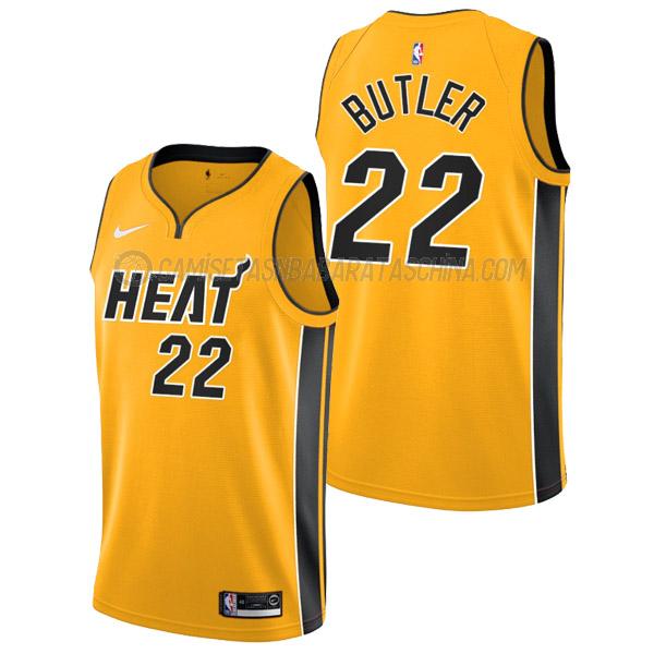 camiseta jimmy butler miami heat de 22 hombre earned edition 2022 amarillo