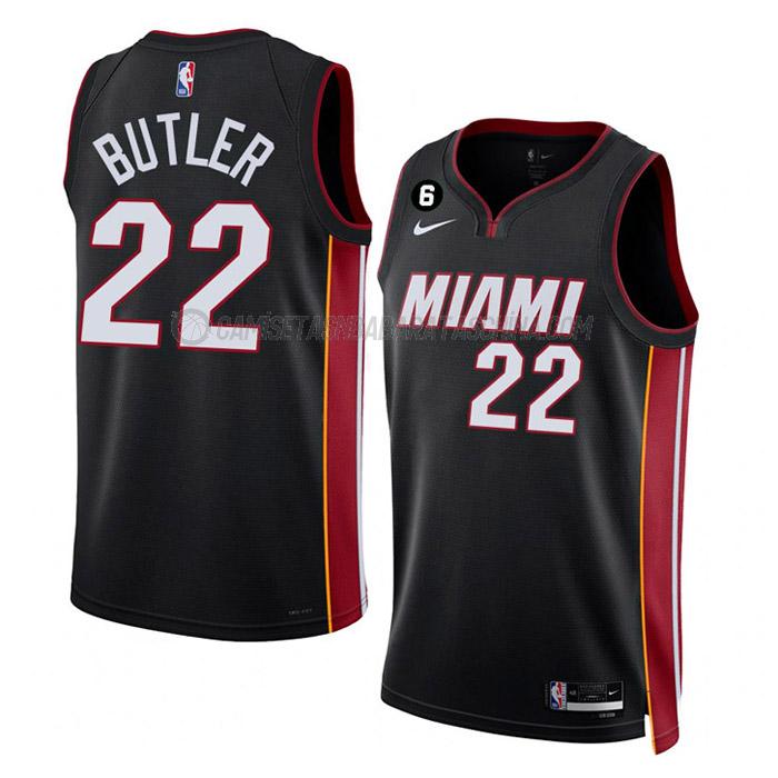 camiseta jimmy butler miami heat de 22 hombre icon edition 2023 negro