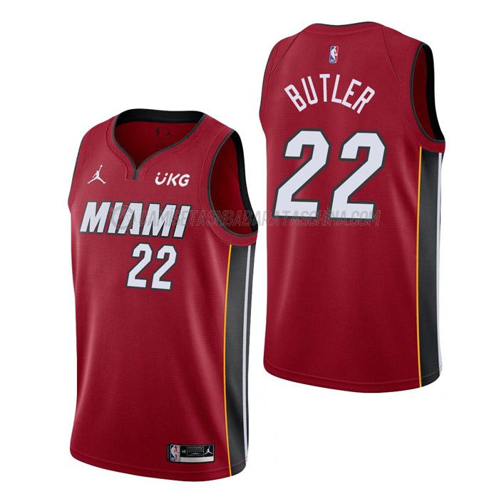 camiseta jimmy butler miami heat de 22 hombre statement edition 2023 rojo