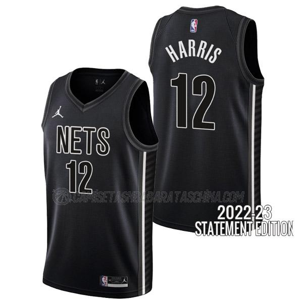 camiseta joe harris brooklyn nets de 12 hombre statement edition 2023 negro