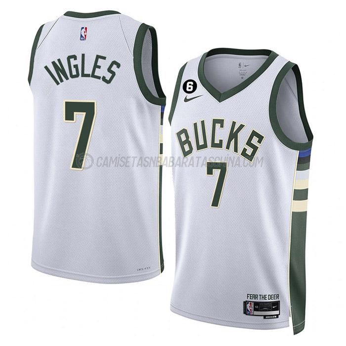 camiseta joe ingles milwaukee bucks de 7 hombre association edition 2023 blanco