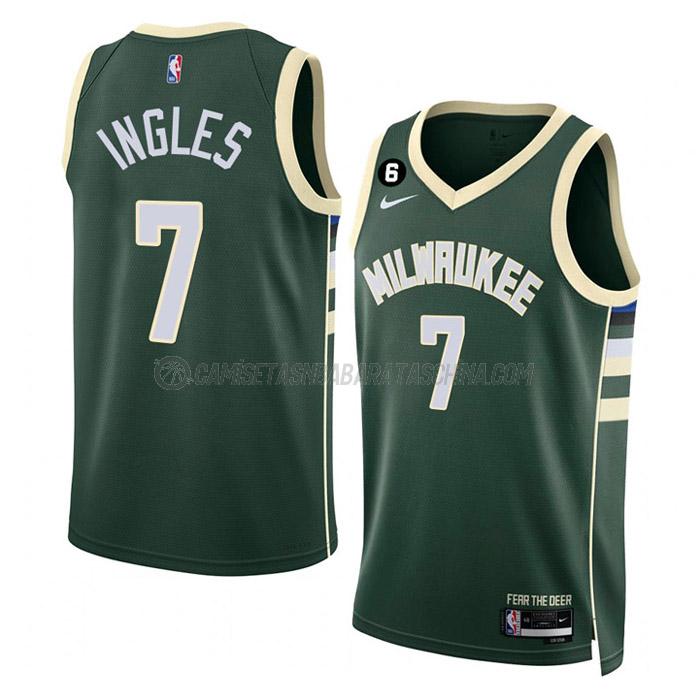 camiseta joe ingles milwaukee bucks de 7 hombre icon edition 2023 verde