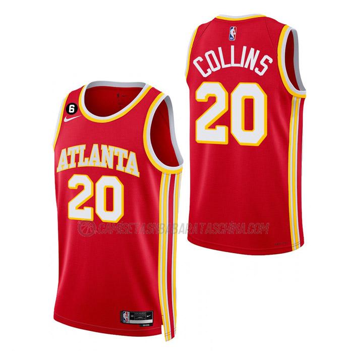 camiseta john collins atlanta hawks de 20 hombre icon edition 2023 rojo