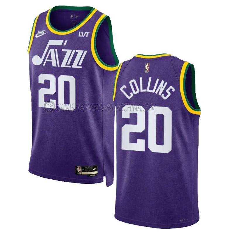 camiseta john collins utah jazz de 20 hombre classic edition 2023-24 púrpura