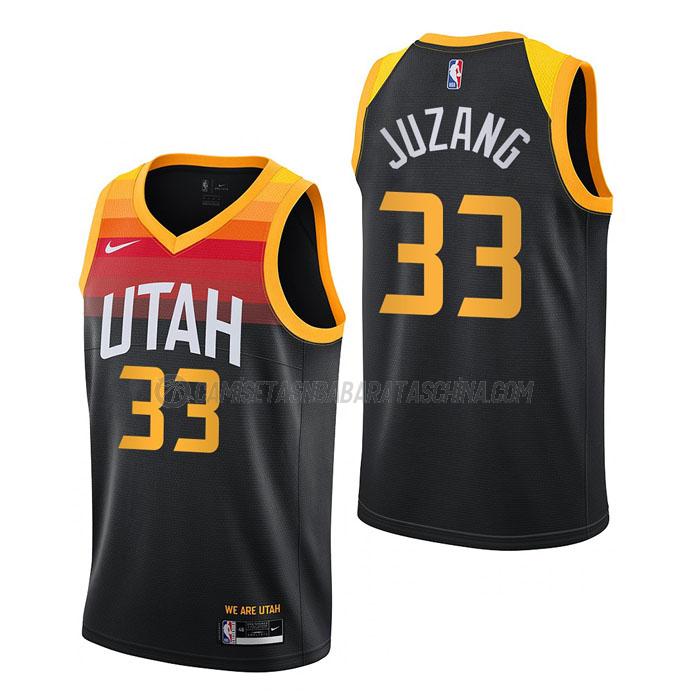 camiseta johnny juzang utah jazz de 33 hombre city edition 2022 negro