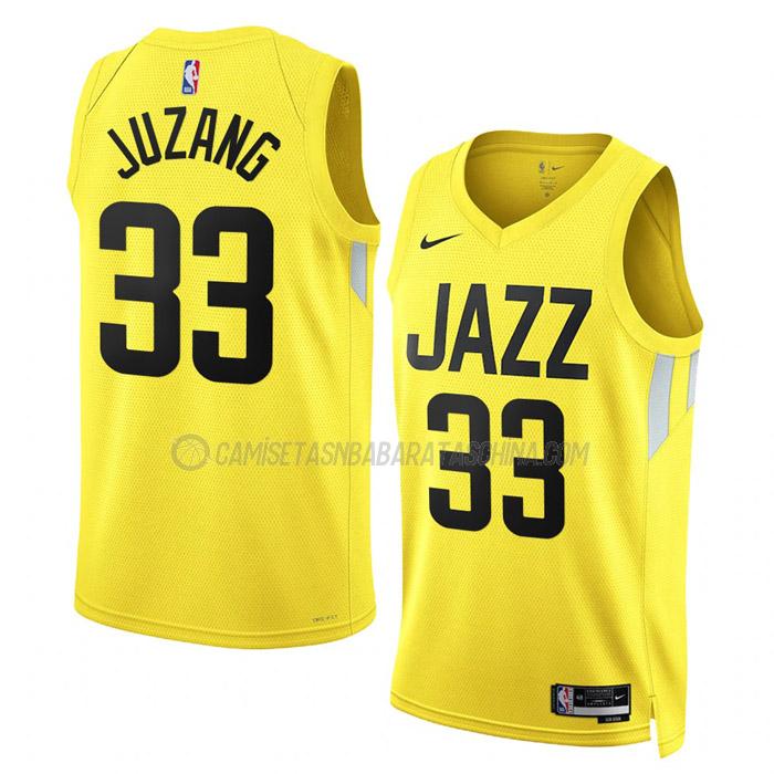 camiseta johnny juzang utah jazz de 33 hombre icon edition 2023 amarillo