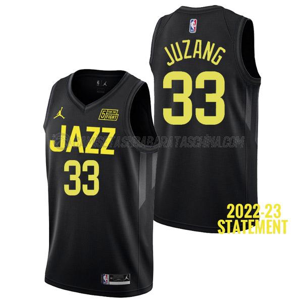 camiseta johnny juzang utah jazz de 33 hombre statement edition 2023 negro