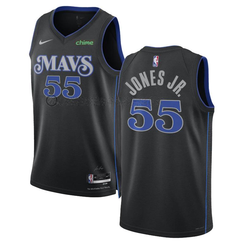 camiseta jones jr dallas mavericks de 55 hombre city edition 2023-24 negro