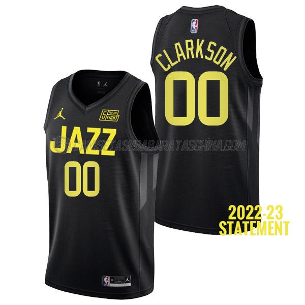 camiseta jordan clarkson utah jazz de 0 hombre statement edition 2023 negro