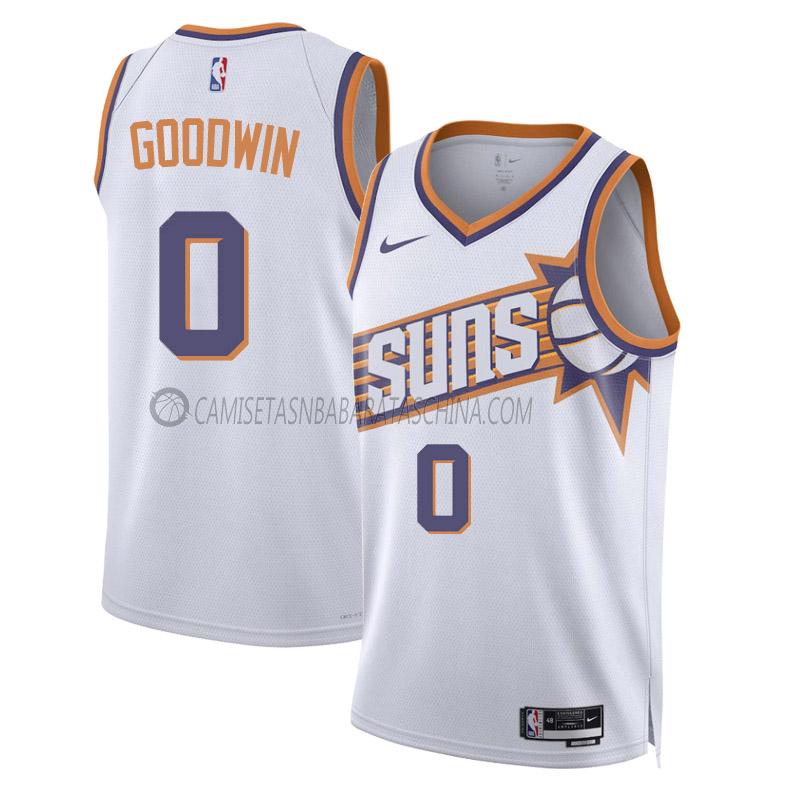 camiseta jordan goodwin phoenix suns de 0 hombre association edition 2023-24 blanco