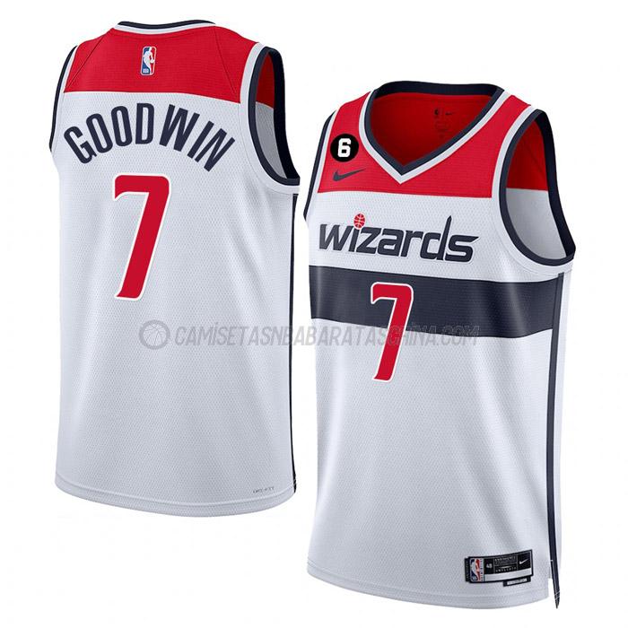 camiseta jordan goodwin washington wizards de 7 hombre association edition 2023 blanco