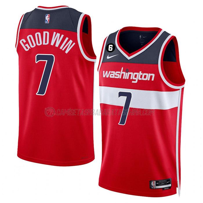 camiseta jordan goodwin washington wizards de 7 hombre icon edition 2023 rojo