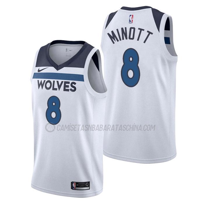 camiseta josh minott minnesota timberwolves de 8 hombre association edition 2023 blanco