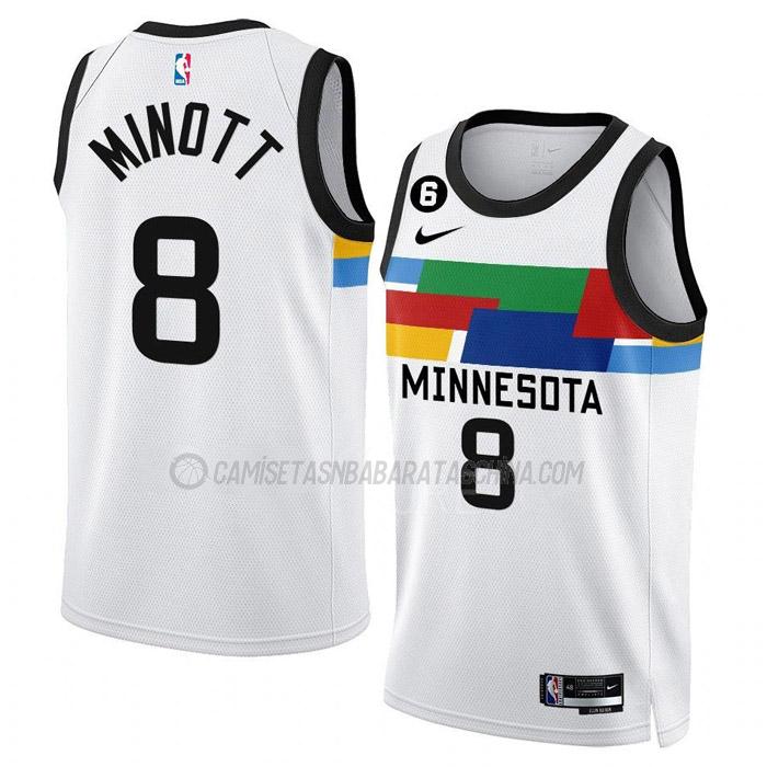 camiseta josh minott minnesota timberwolves de 8 hombre city edition 2023 blanco