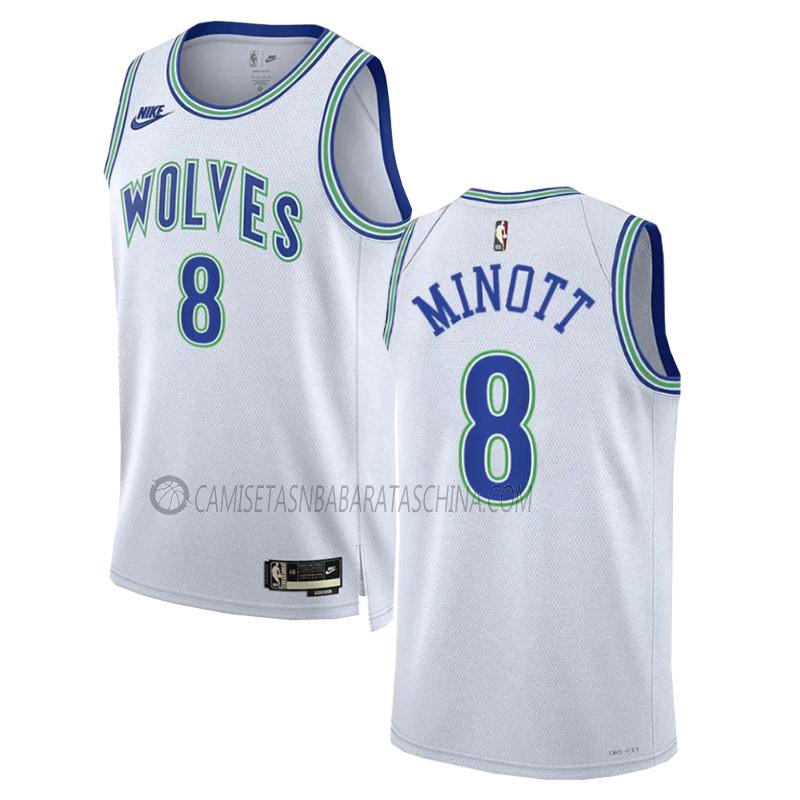 camiseta josh minott minnesota timberwolves de 8 hombre classic edition 2023-24 blanco