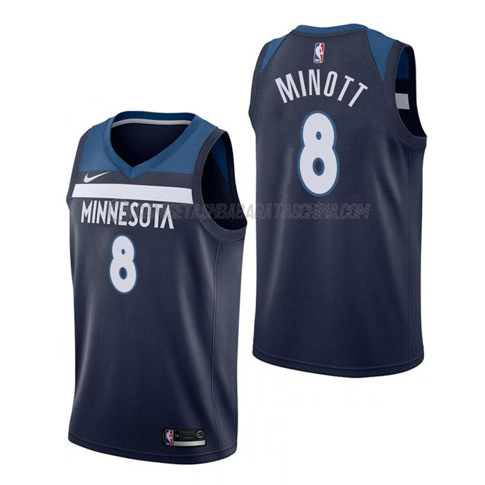 camiseta josh minott minnesota timberwolves de 8 hombre icon edition 2023 azul marino