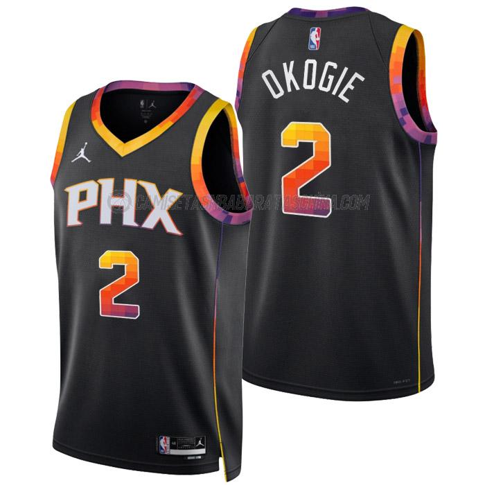 camiseta josh okogie phoenix suns de 2 hombre statement edition 2023 negro