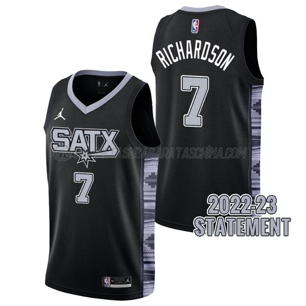 camiseta josh richardson san antonio spurs de 7 hombre statement edition 2023 negro