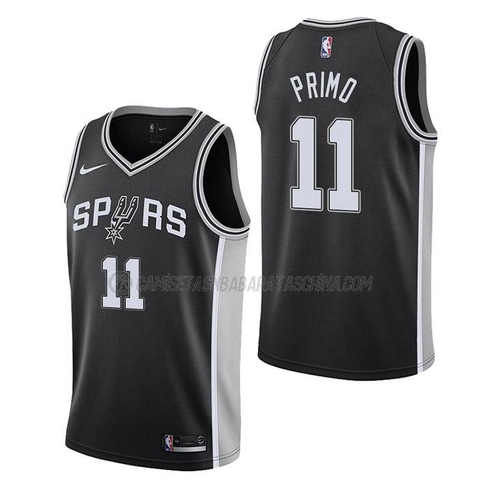 camiseta joshua primo san antonio spurs de 11 hombre icon edition 2023 negro