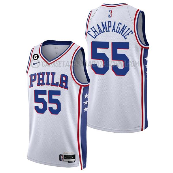 camiseta julian champagnie philadelphia 76ers de 55 hombre association edition 2023 blanco